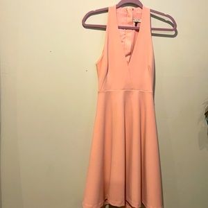 Pink Halston dress with cut out in the back